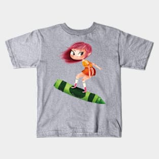 Surf the crayon! Kids T-Shirt